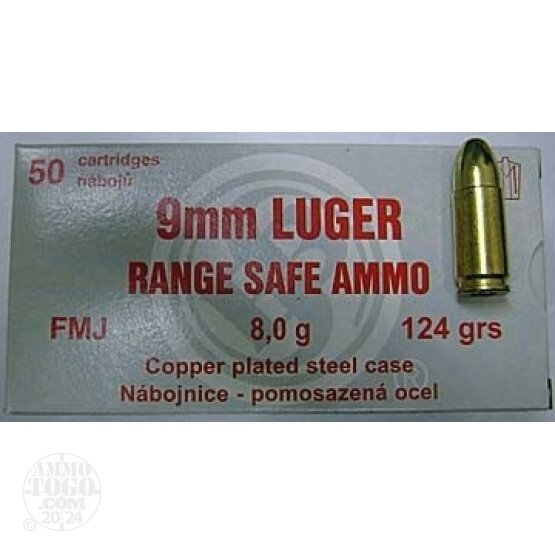 50rds - 9mm Sellier & Bellot Range Safe 124gr. FMJ Ammo